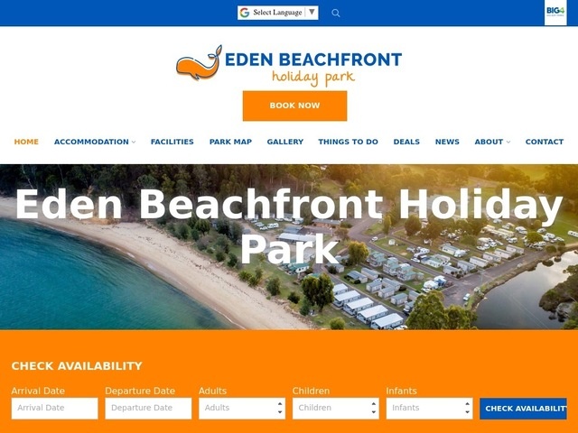 http://www.edenbeachfrontholidaypark.com.au/