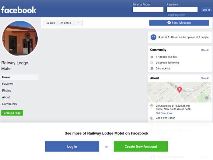 http://www.facebook.com/Railway-Lodge-Motel-1426959264200749/