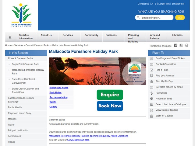 http://www.eastgippsland.vic.gov.au/Services/Council_Caravan_Parks/Mallacoota_Foreshore_Holiday_Park